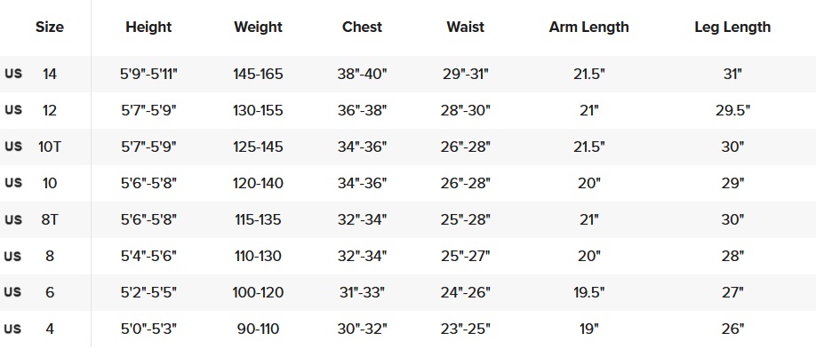 Ripcurl Womens Wetsuits 24 Womens Size Chart